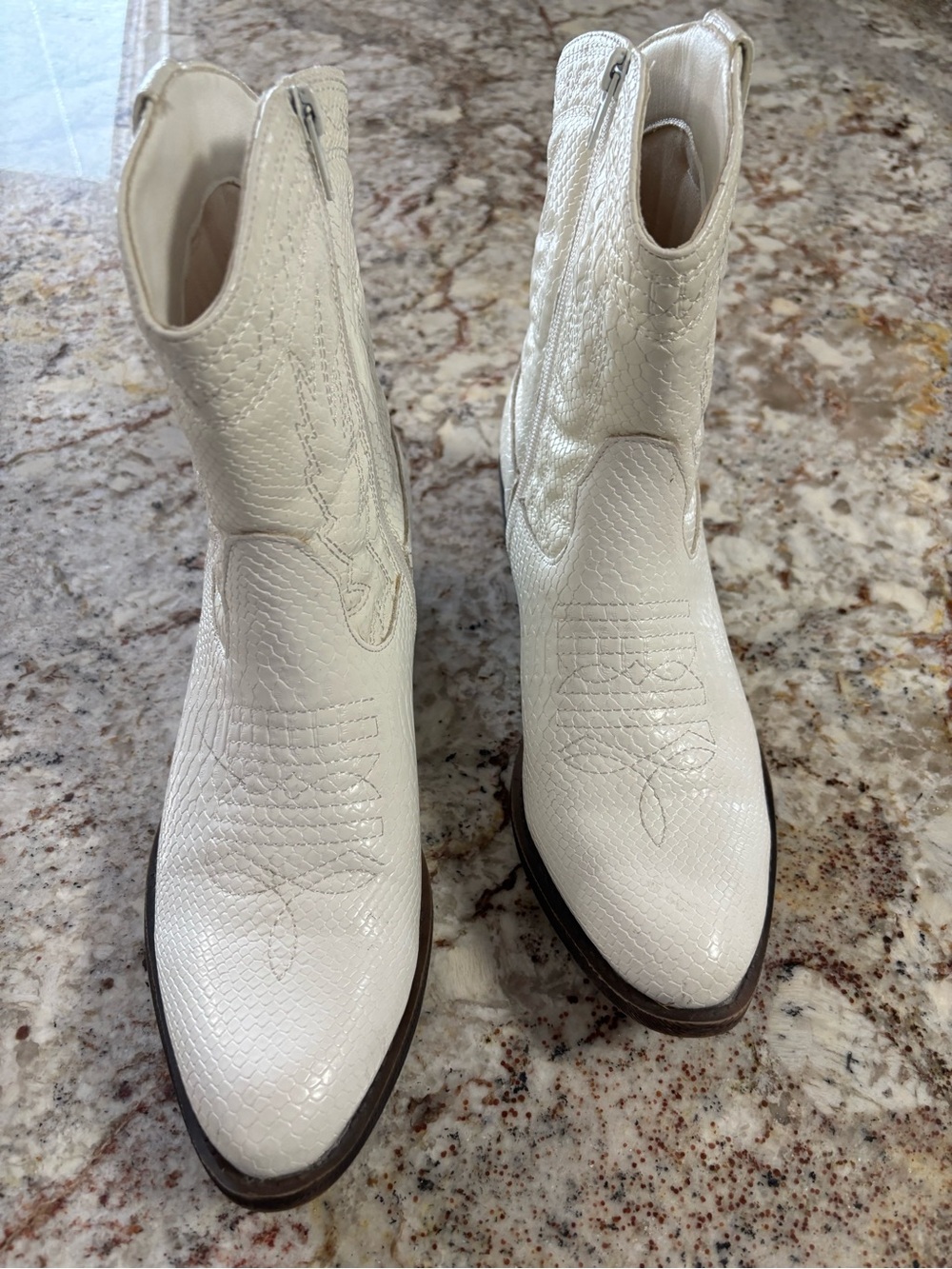 Coconuts by Matisse White Textured Western Boots